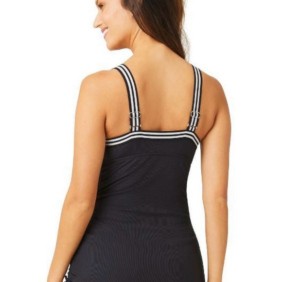 Free Country Track Strap Tankini Top in Black - Picture 2 of 6